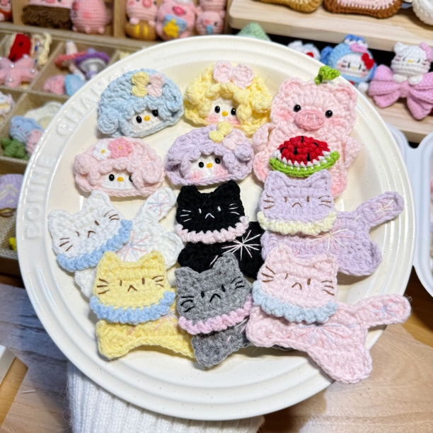 直播选款链接钩织毛线玩偶挂件书签冰箱贴胸针 先选后结 非偏包邮