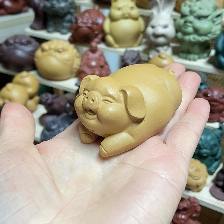 茶宠紫砂宜兴紫砂猪