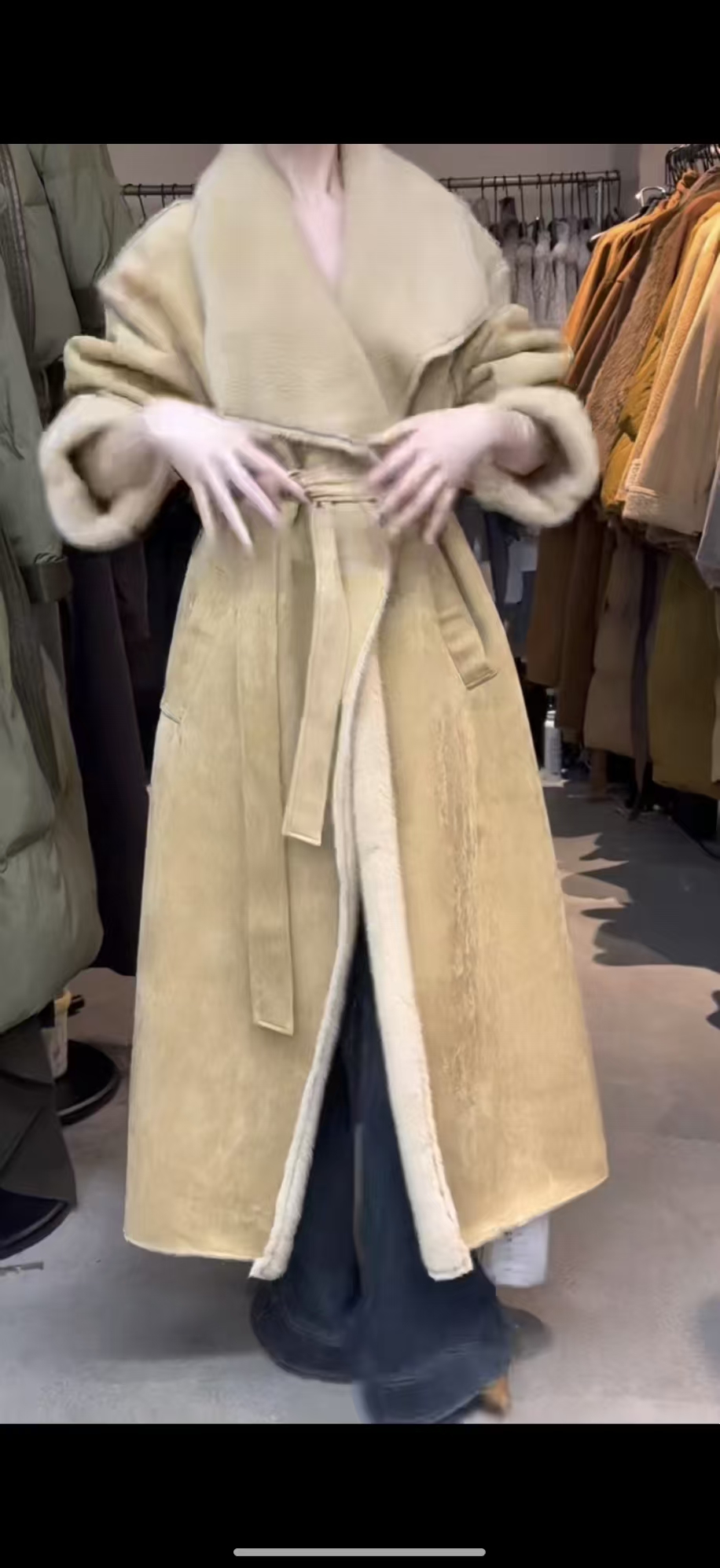 2025新款气质皮毛一体长款大衣