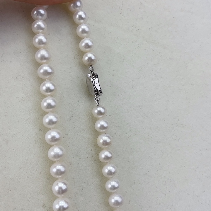 淡水珍珠颈饰银S925镶嵌➕7.8冷白