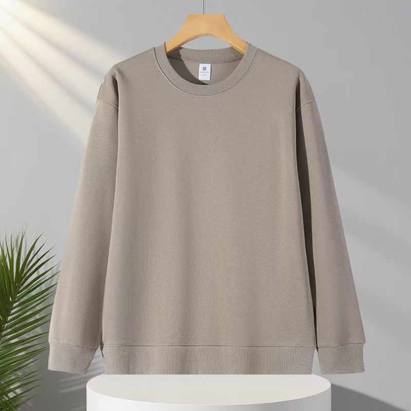 简约纯色内搭加绒卫衣男冬款圆领白色上衣2025新款爆款春秋季长袖