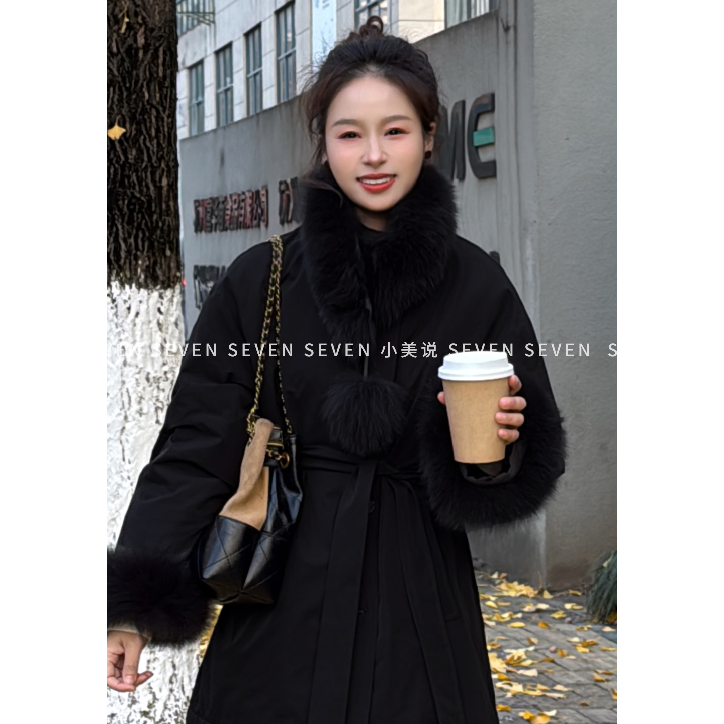 ⑦七七146小个子冬季狐狸毛领围脖小美说