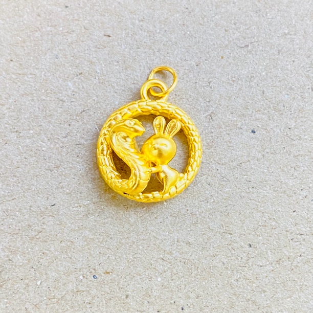 足金999 黄金蛇盘兔 0.48