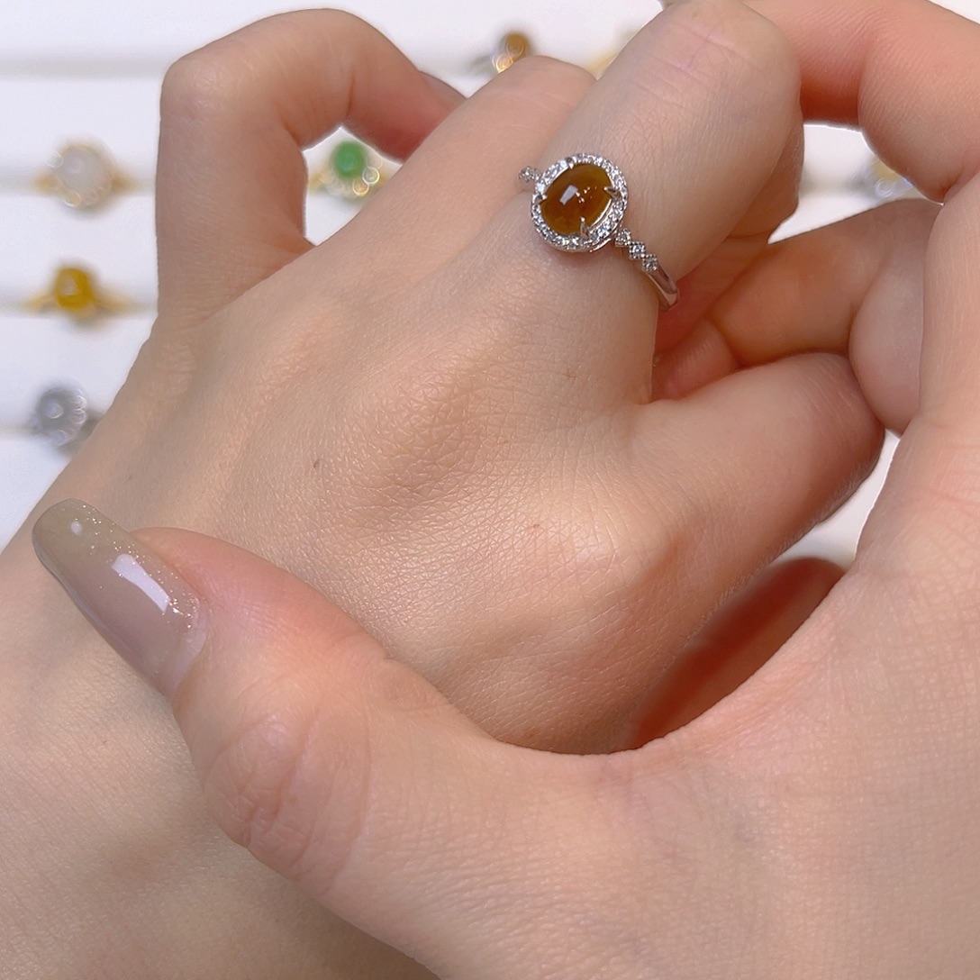 翡翠银S925镶嵌戒指