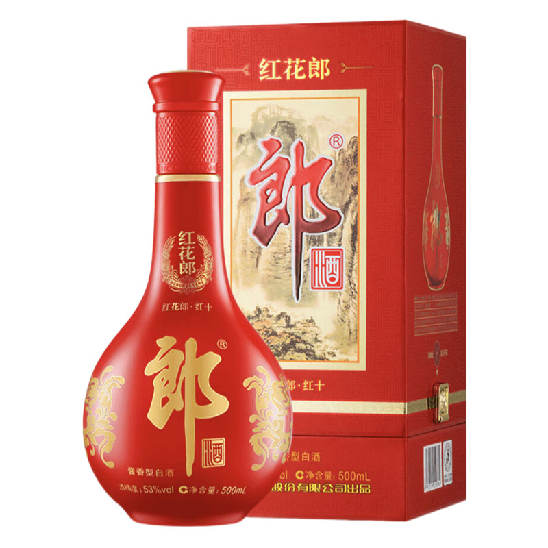 郎酒郎酒 红花郎53°（10）酱香型白酒500ML*1瓶53度