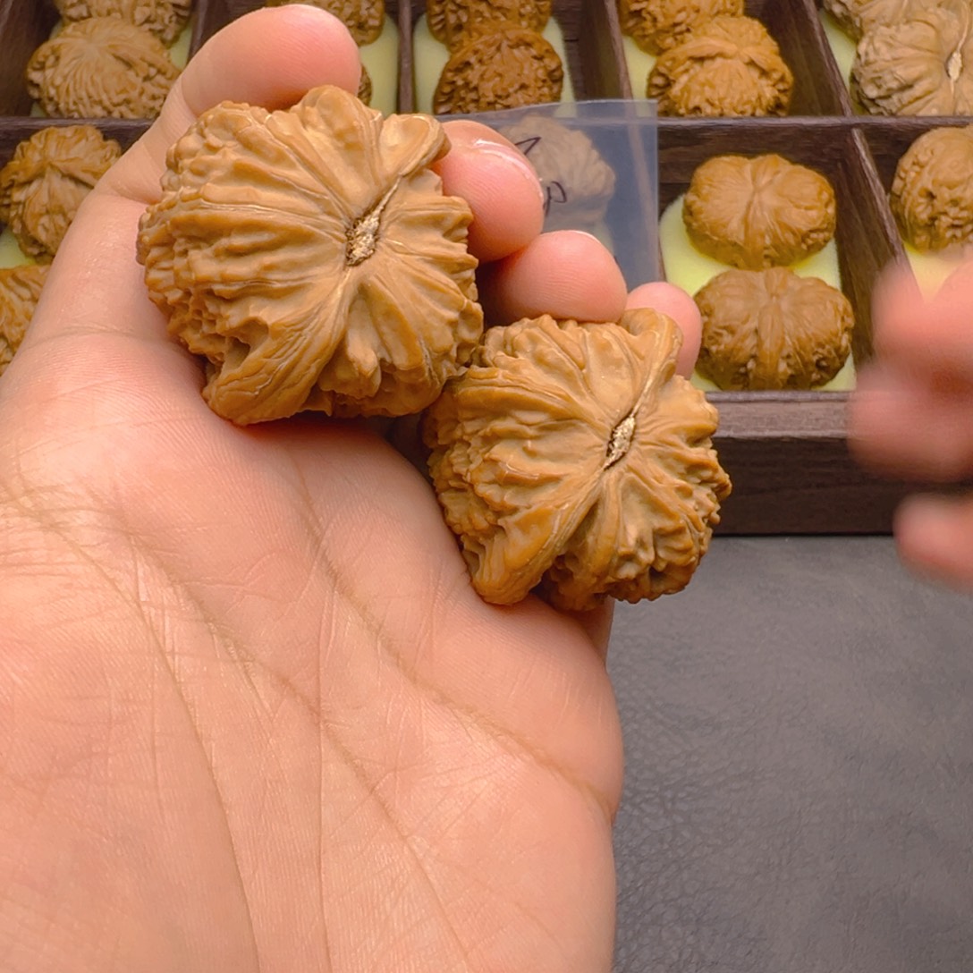 把件文玩核桃三角白