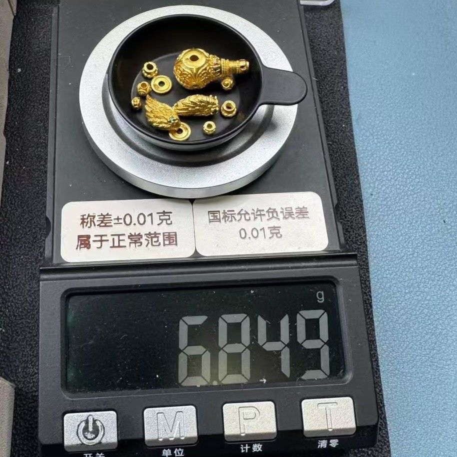 W足金黄金纯金轴，三通配件