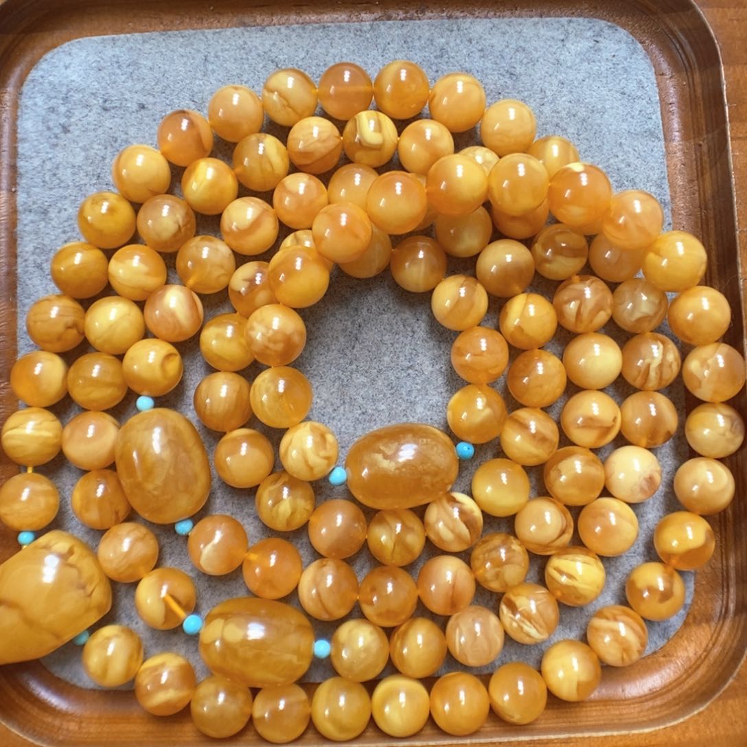 未镶嵌蜜蜡手串蜜蜡108