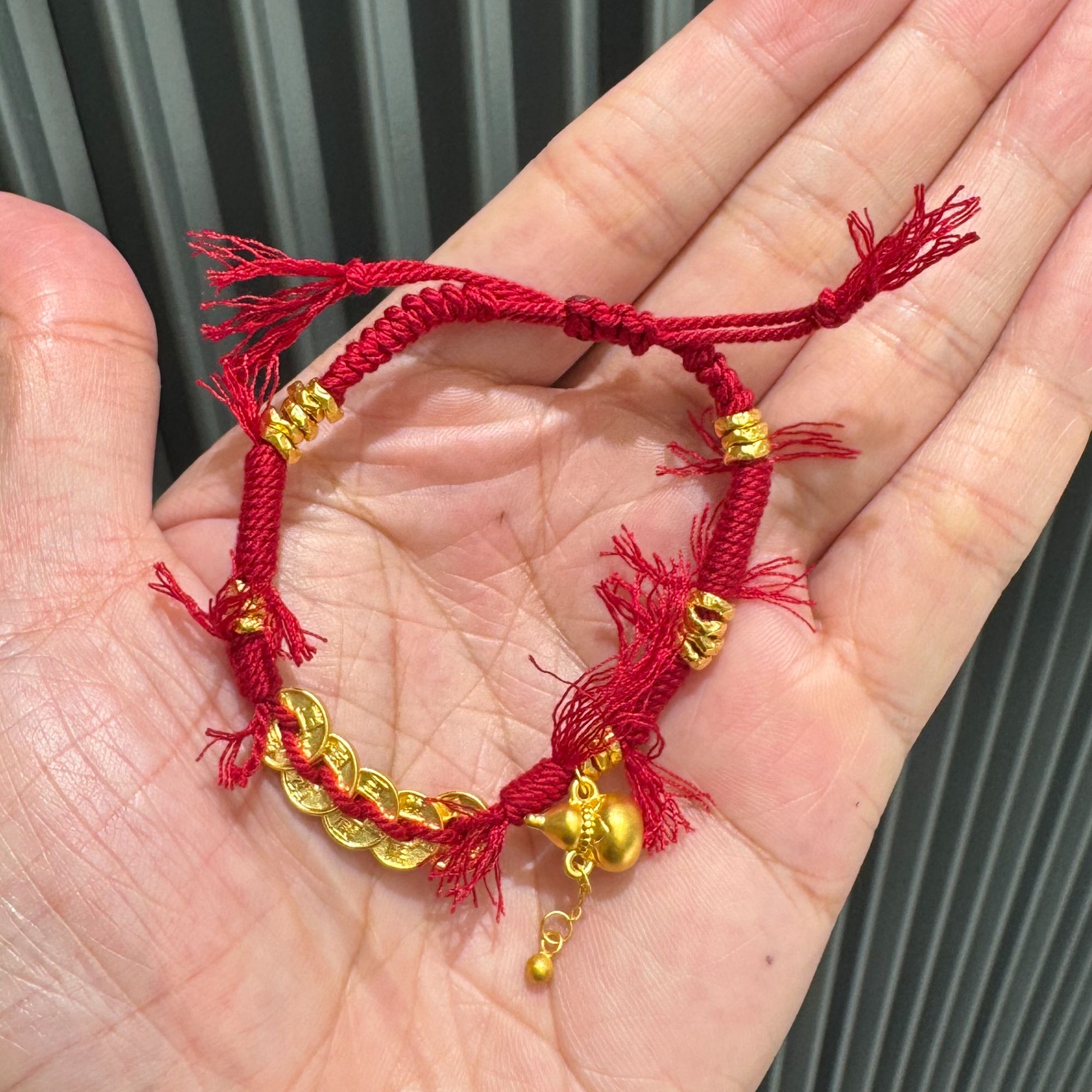 足金999五帝币葫芦盘缠手串
