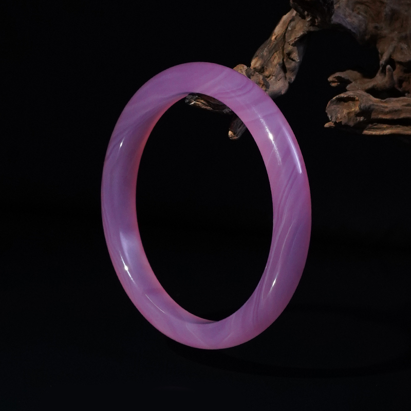 天然玉石 出水芙蓉高冰高透芙蓉色玛瑙手镯  多样性发一SM601454