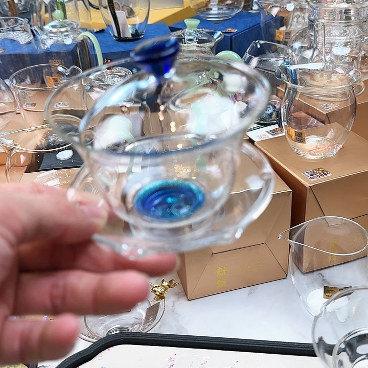 禾器宝蓝金盖碗，，，，