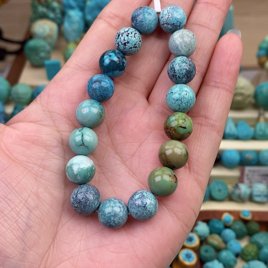 绿松石珠宝奇石未镶嵌10mm