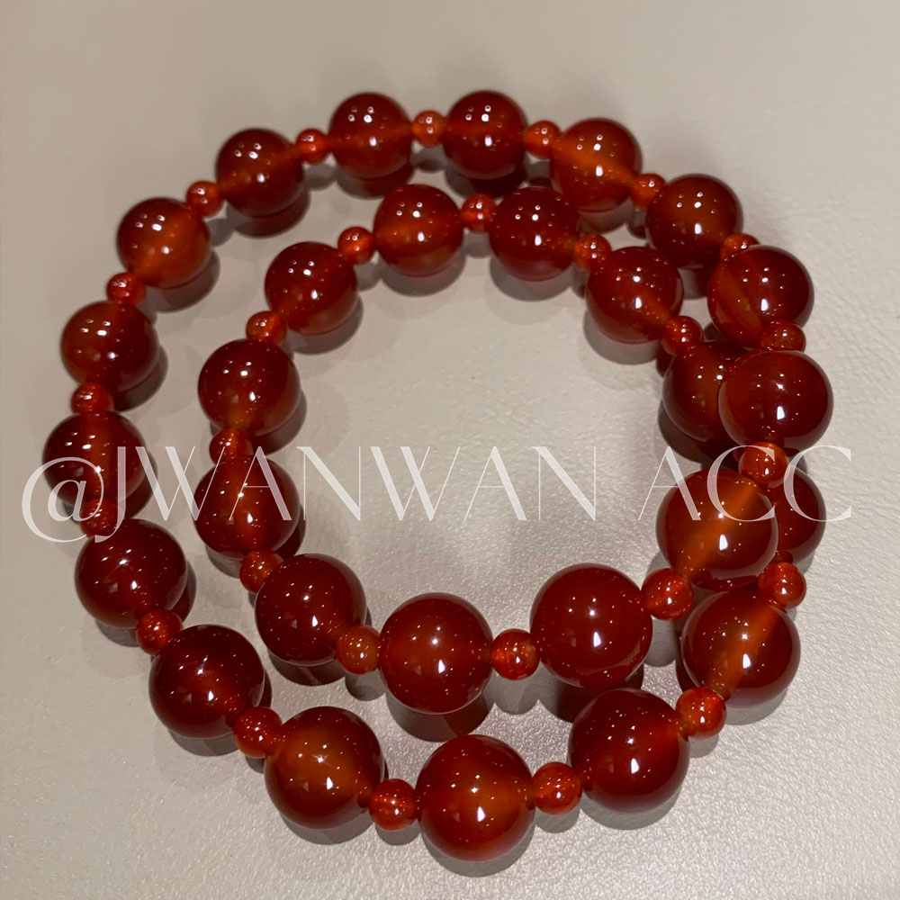 铜合金项链 天然！红瑙双层串珠手链 露思同款