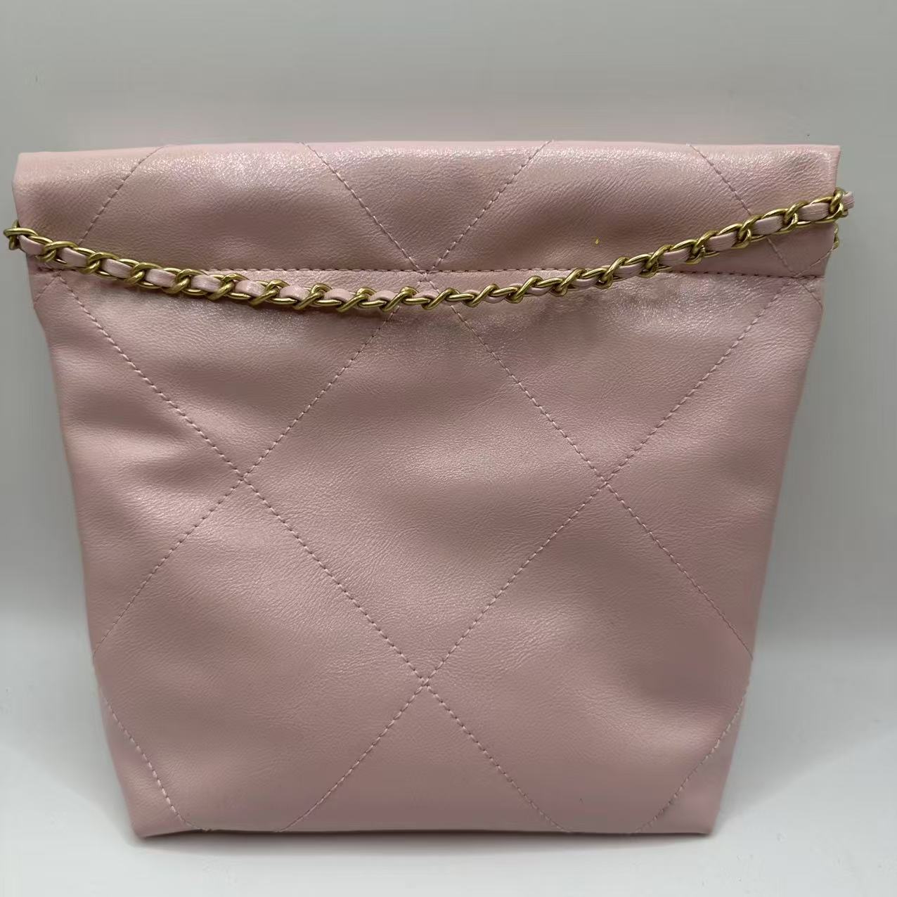 2025新款真皮女包迷你垃圾袋粉色