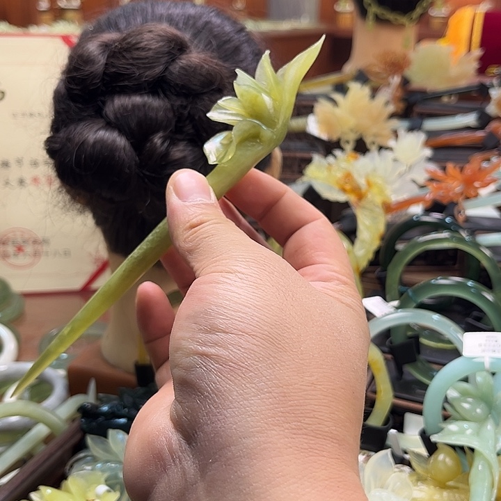 蛇纹石玉合金发饰