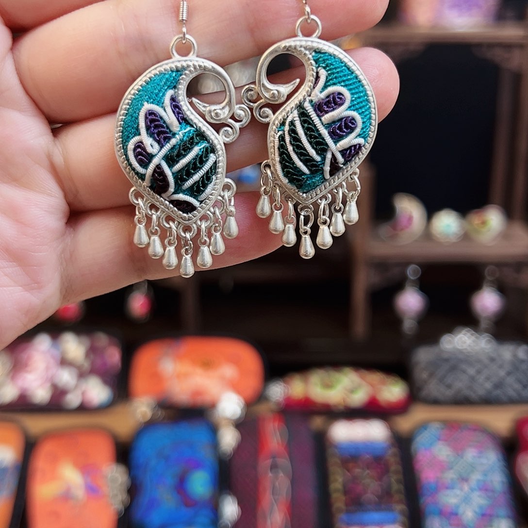 黄铜925银布艺手工刺绣