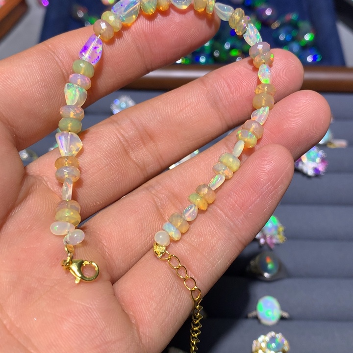 欧泊银S925镶嵌欧泊手链