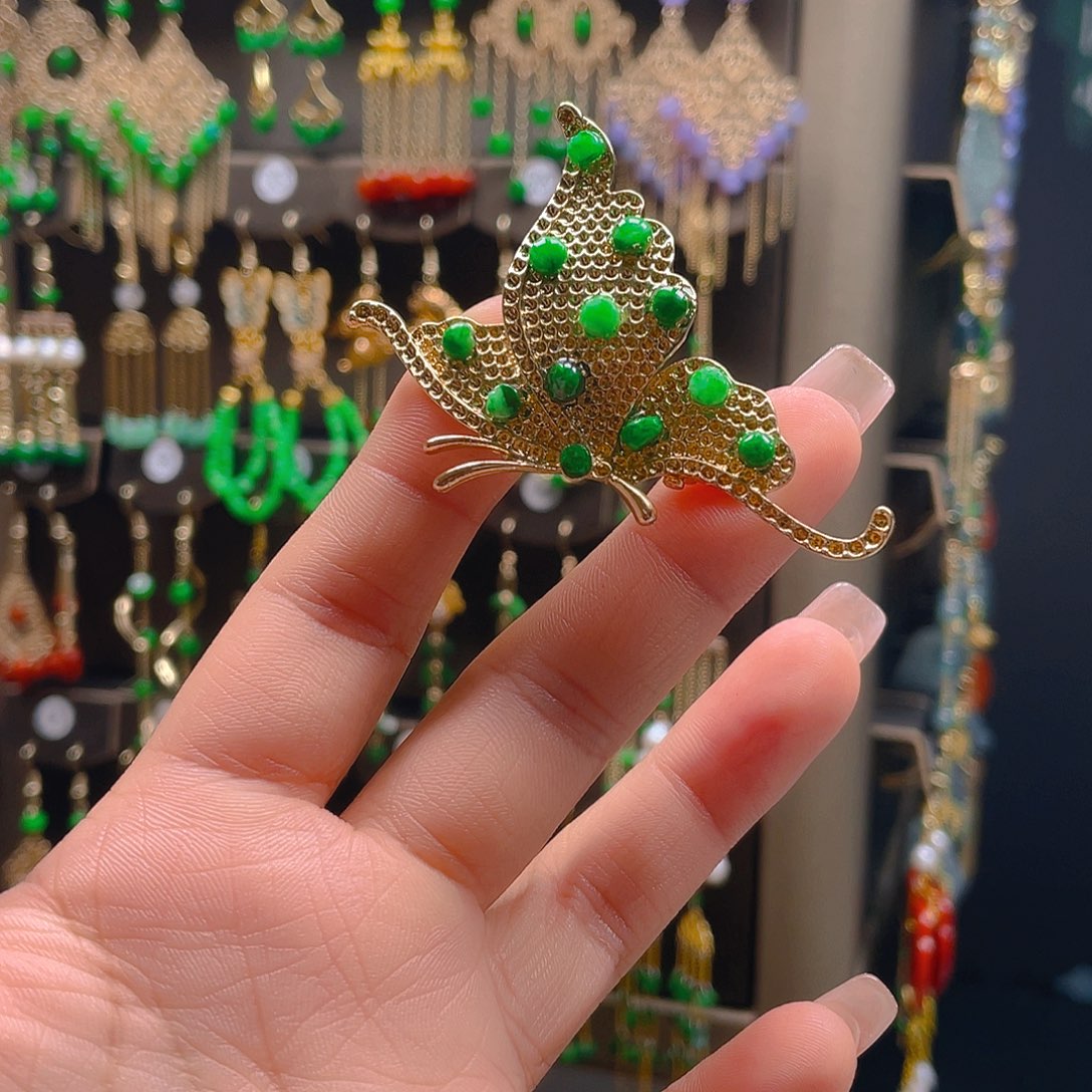 翡翠耳饰合金翡翠首饰