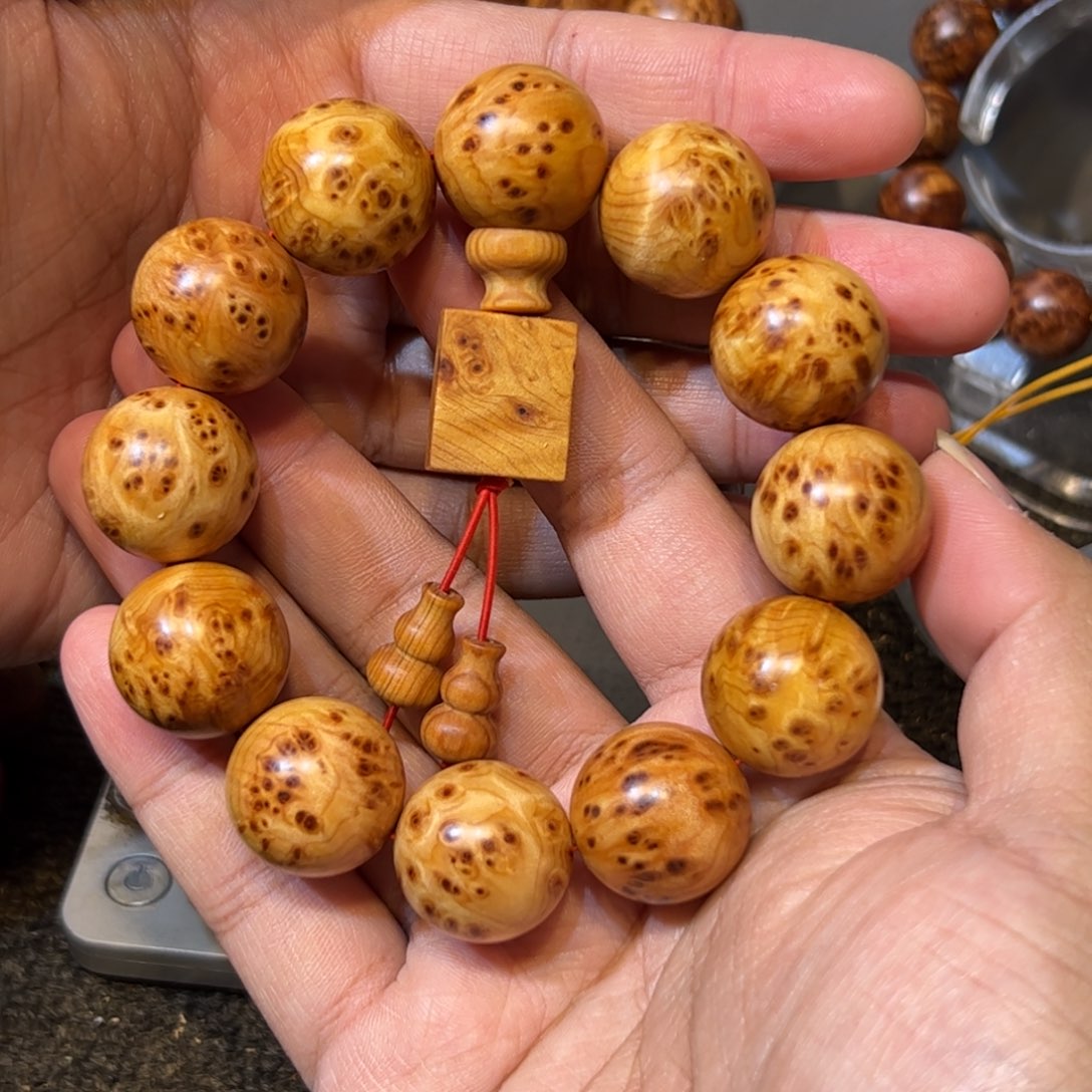 柏木（崖柏）手串/手链2.0黄金底瘤疤手串