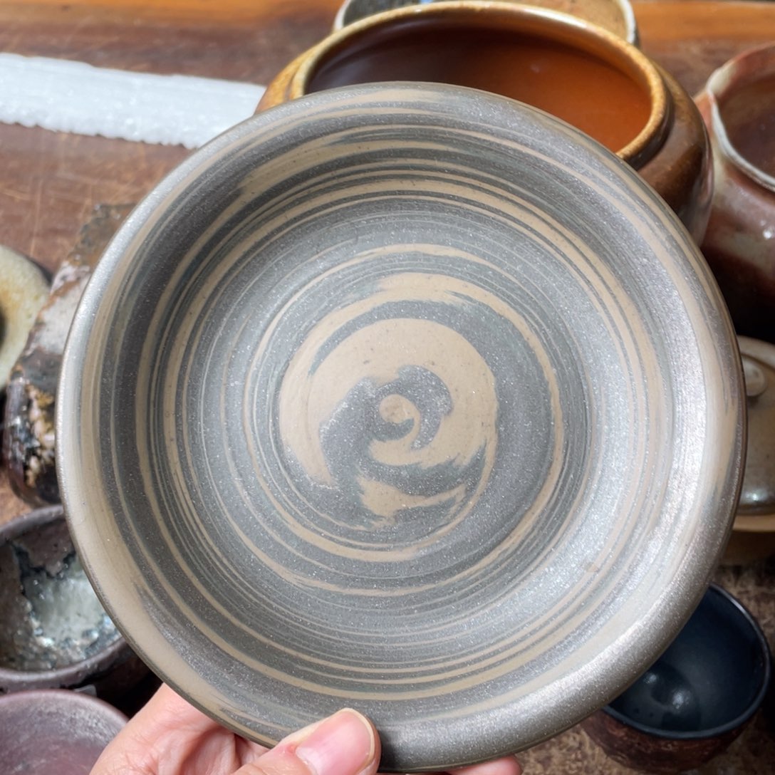 陶浪鬼柴烧鬼烧搅泥壶承