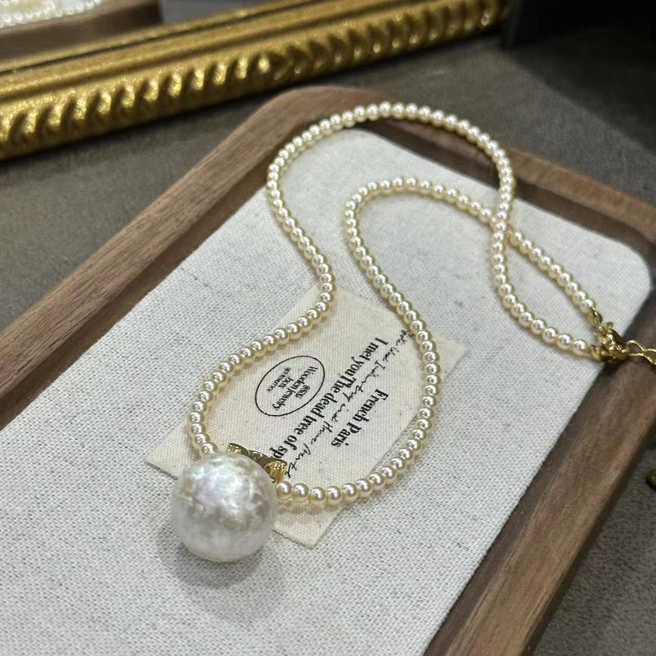 铜合金项链 凯凯棉絮珠珠项链-4196 