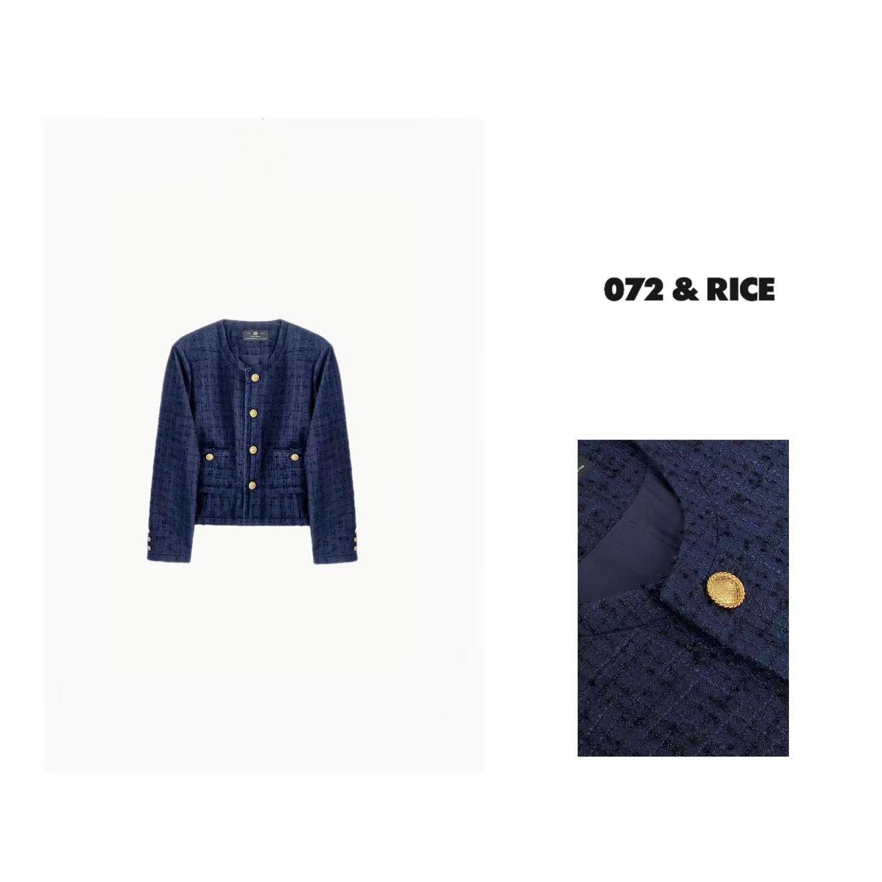 072 & RICE【爱德华】春季休闲U领小香长袖外套 QB034 FF