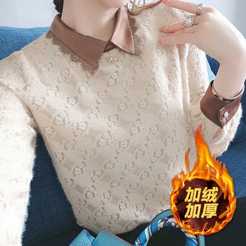 打底衫女2025秋冬新款韩版时尚修身显瘦上衣洋气百搭长袖减龄衬衫