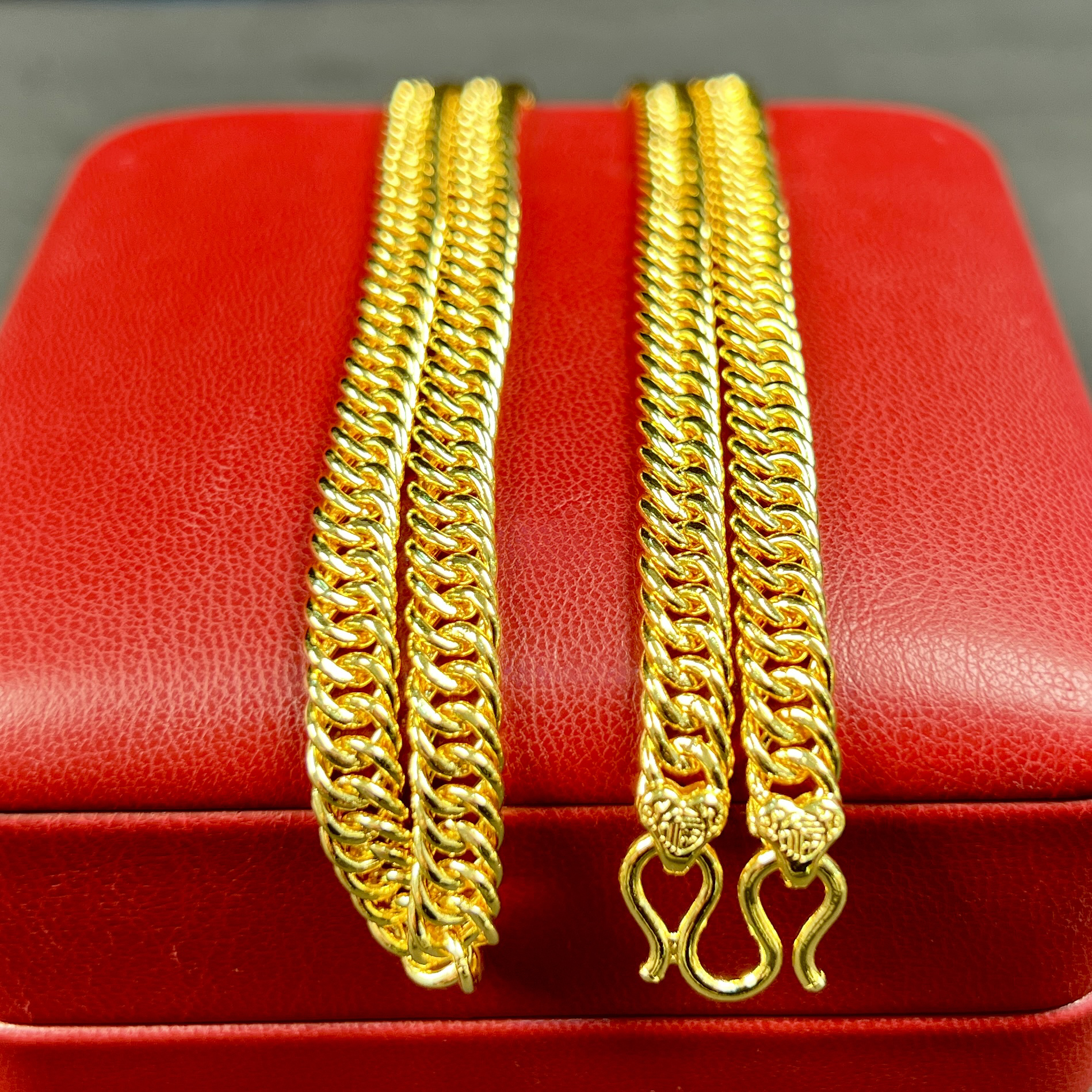 链子足银 金银老板项链骑士链经典时尚