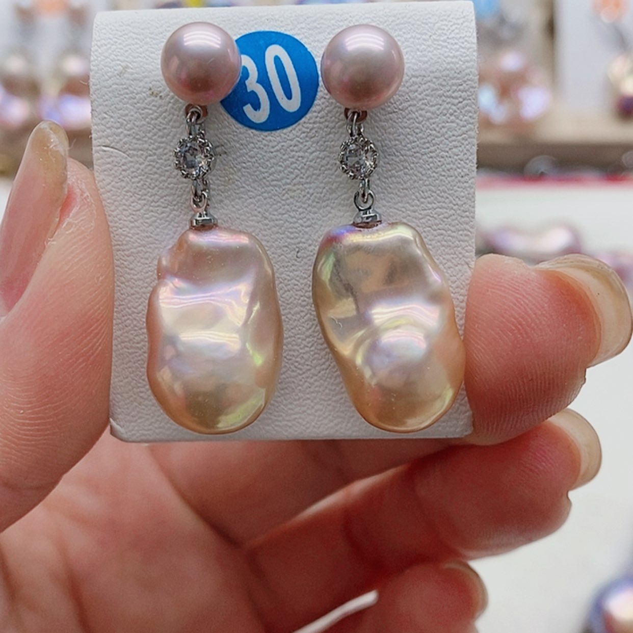 【闪购商品】淡水珍珠耳饰银S925镶嵌