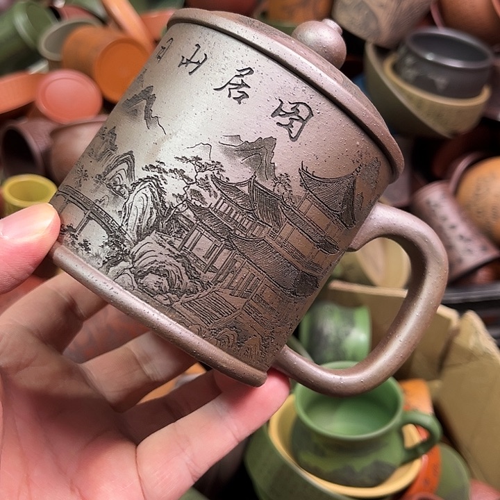 紫砂茶杯全手工紫砂主人杯