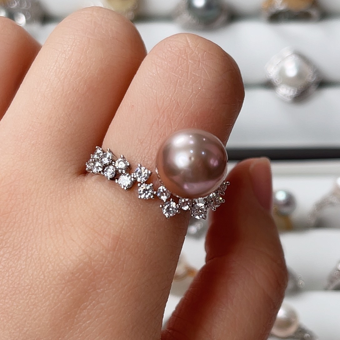 淡水珍珠戒指银S925镶嵌