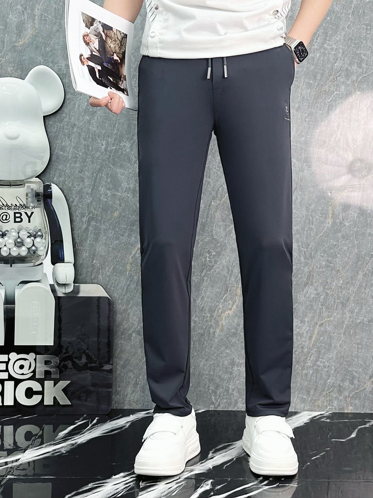 2503#现货男士休闲裤速干裤长裤薄款宽松夏季铜氨丝百搭登山直筒