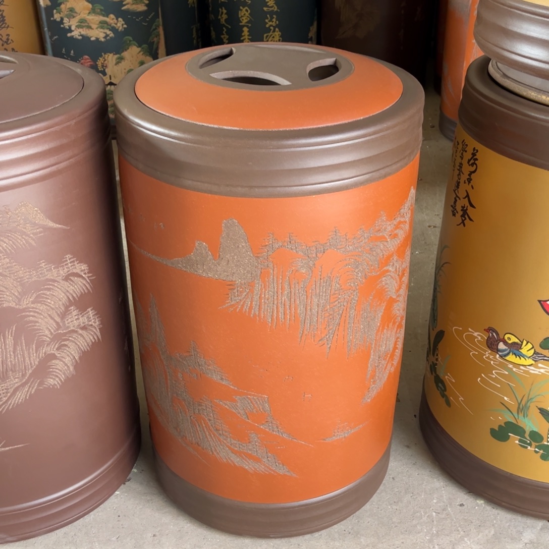 橙****茶叶罐紫砂80 饼茶叶罐