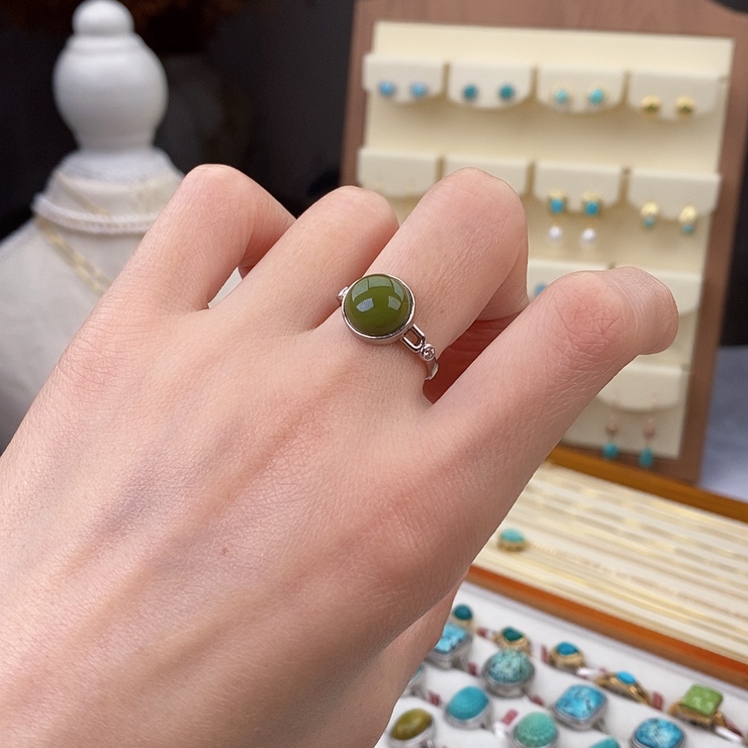 绿松石戒指银S925镶嵌