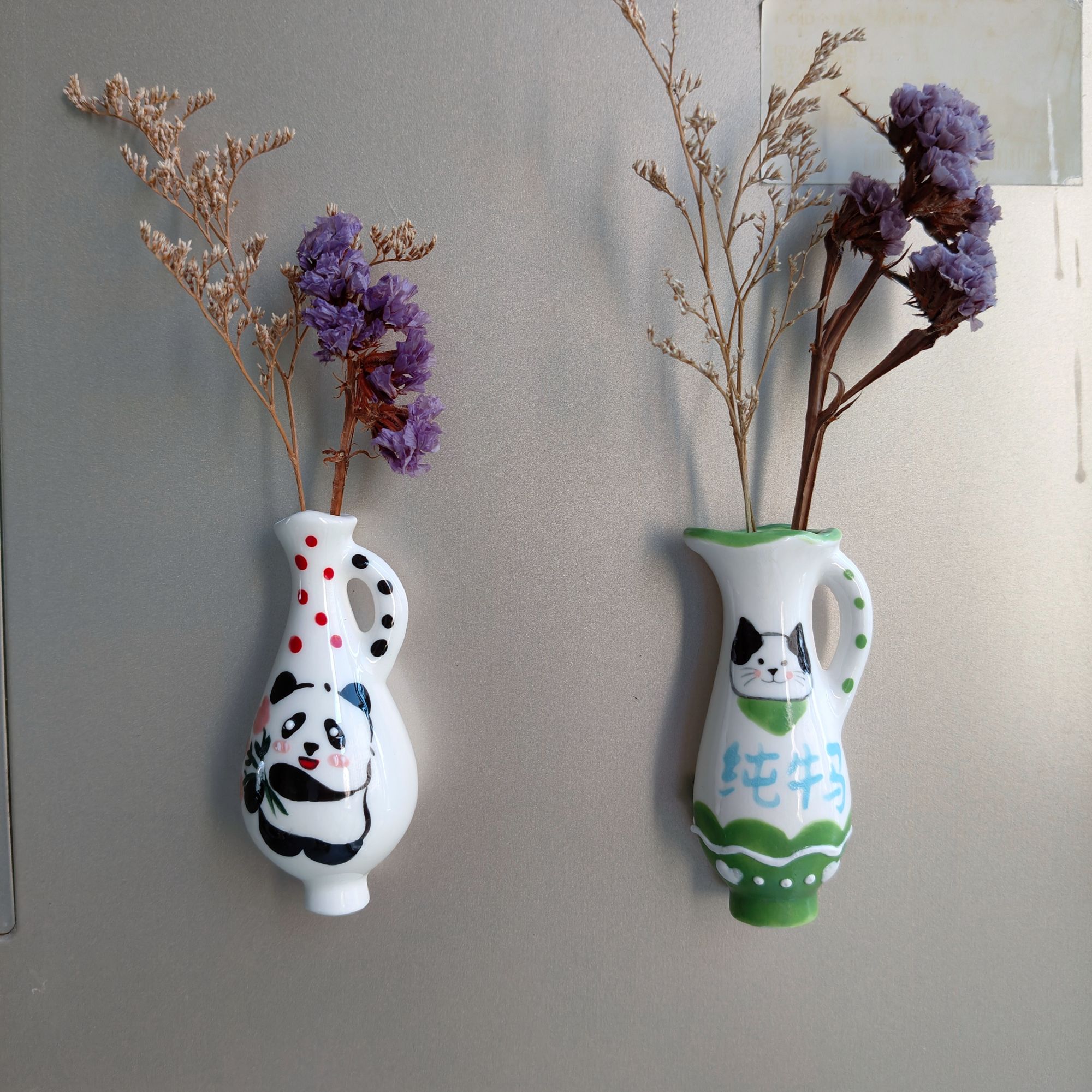 景德镇手绘花瓶陶瓷冰箱贴磁吸装饰品创意礼品中国风送礼品礼物