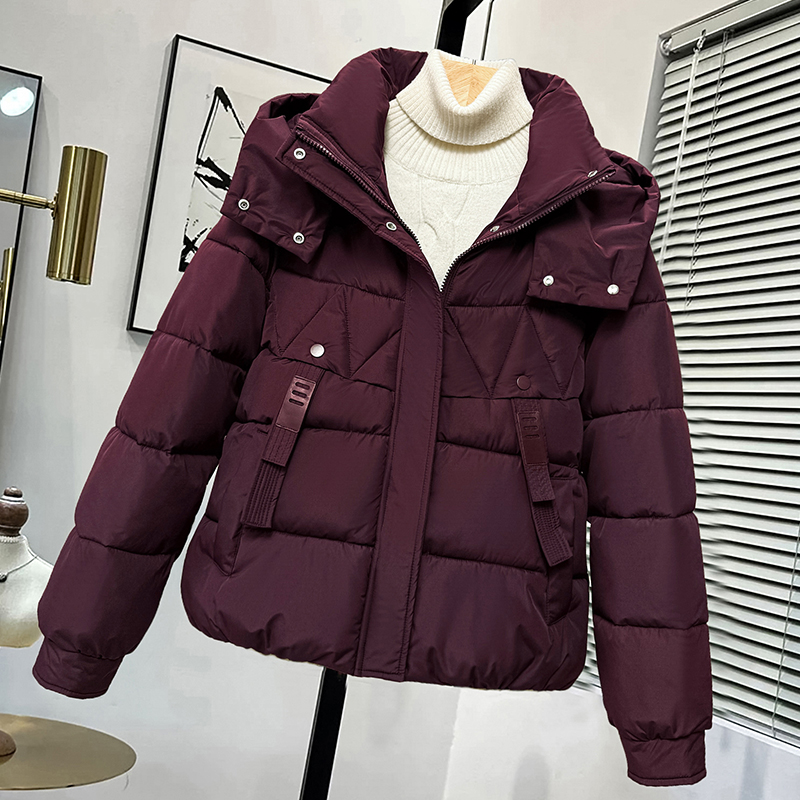 棉服女短款2025年新款秋冬季加厚保暖棉衣时尚百搭连帽小棉袄外套