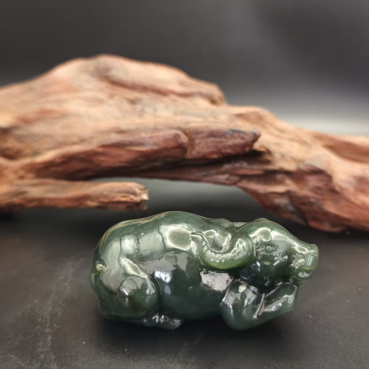 Z和田玉牛气冲天手把0053