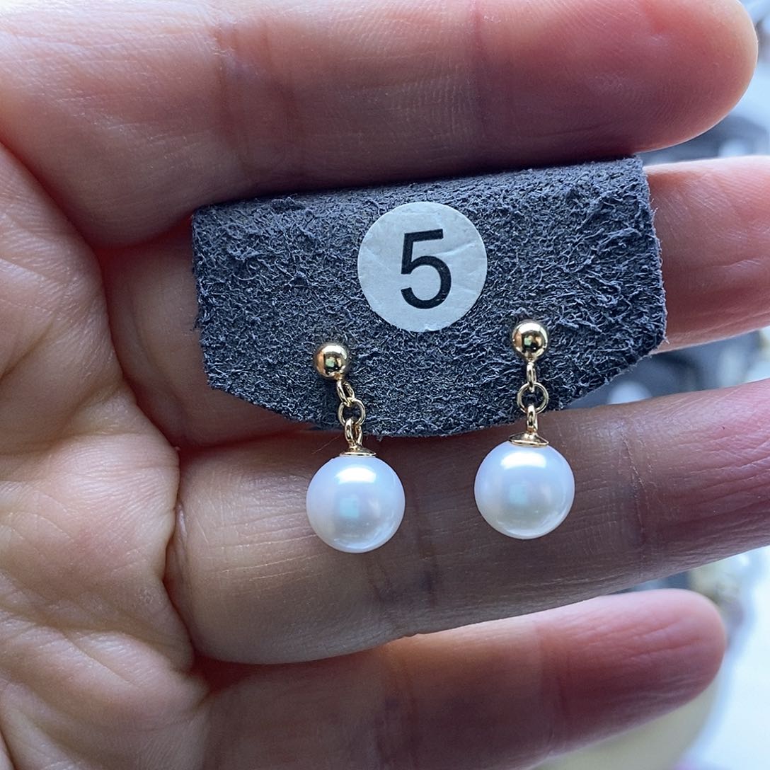 淡水珍珠耳饰银S925镶嵌
