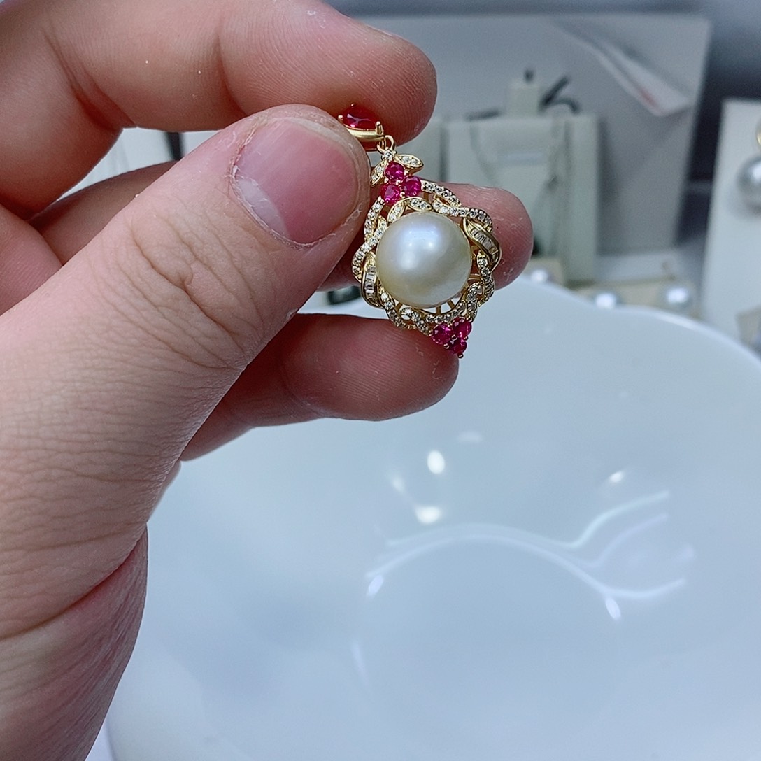 海水珍珠颈饰银S925镶嵌