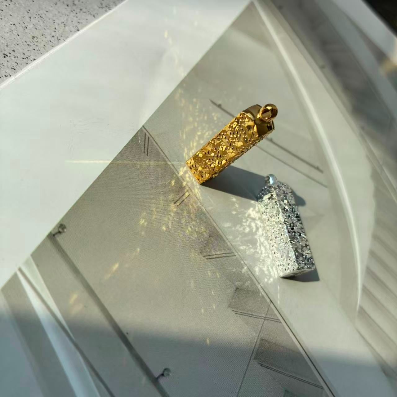 足银银制品 足银碎冰冰银条吊坠【小北质检】ZJH147Z421多样性发一