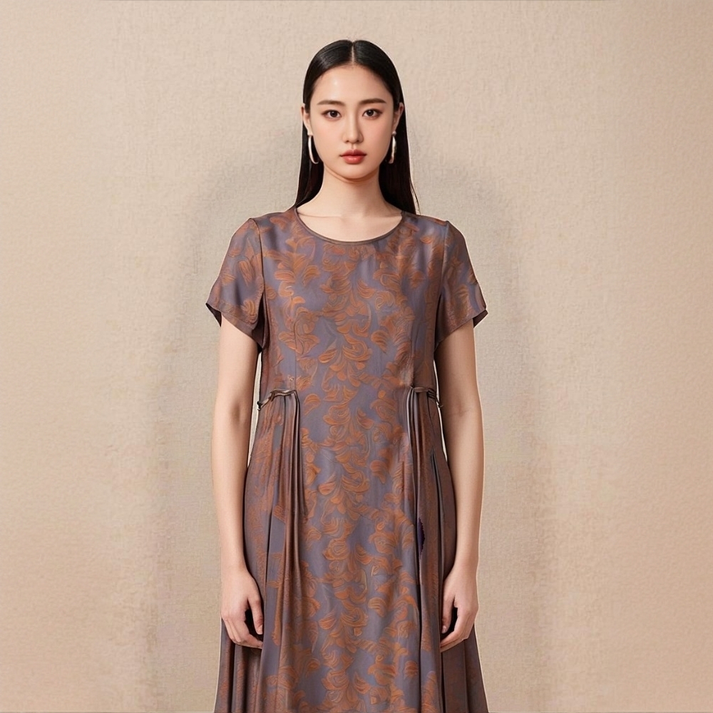 祥好服饰  夏季气质休闲胖姐姐连衣裙 7257