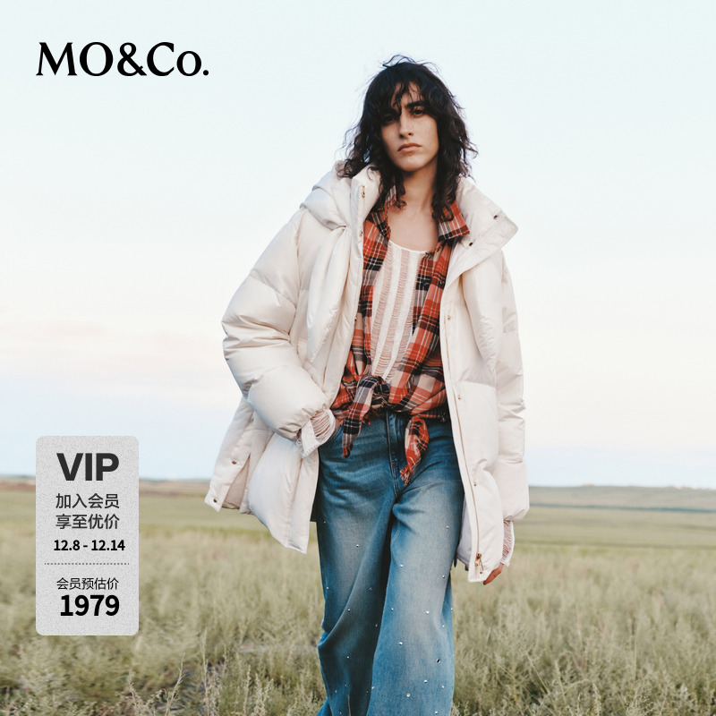 MOCO羽绒服2025冬新品90鸭绒抗寒绑结【轻暖漫游系列】MBE4EINT15