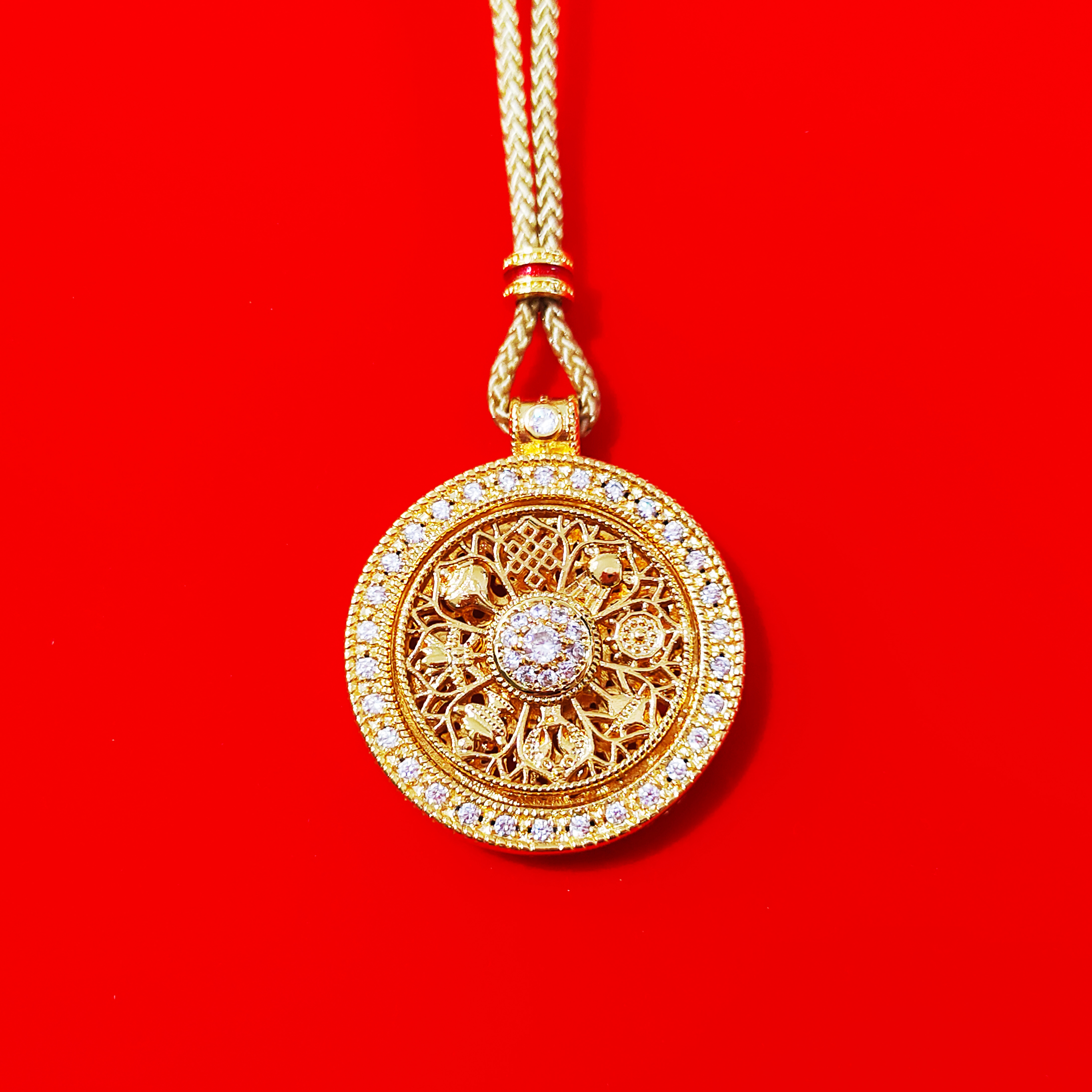 #国风古法珐琅彩八宝罗盘#