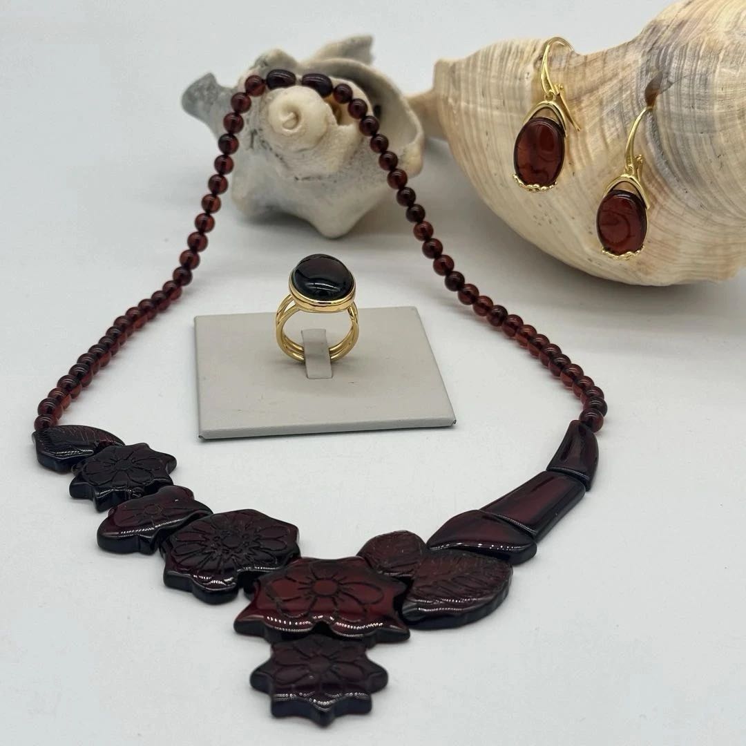 Bak Gvzal Jawayirat乔美首饰琥珀三件套