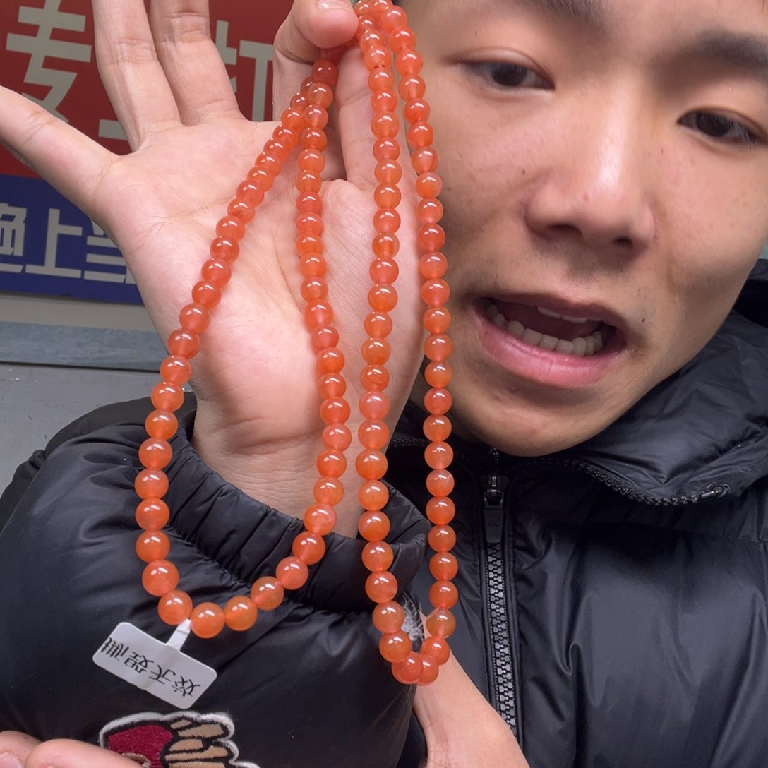 南红玛瑙颈饰未镶嵌多样性南红108颗卡8货头钢板料