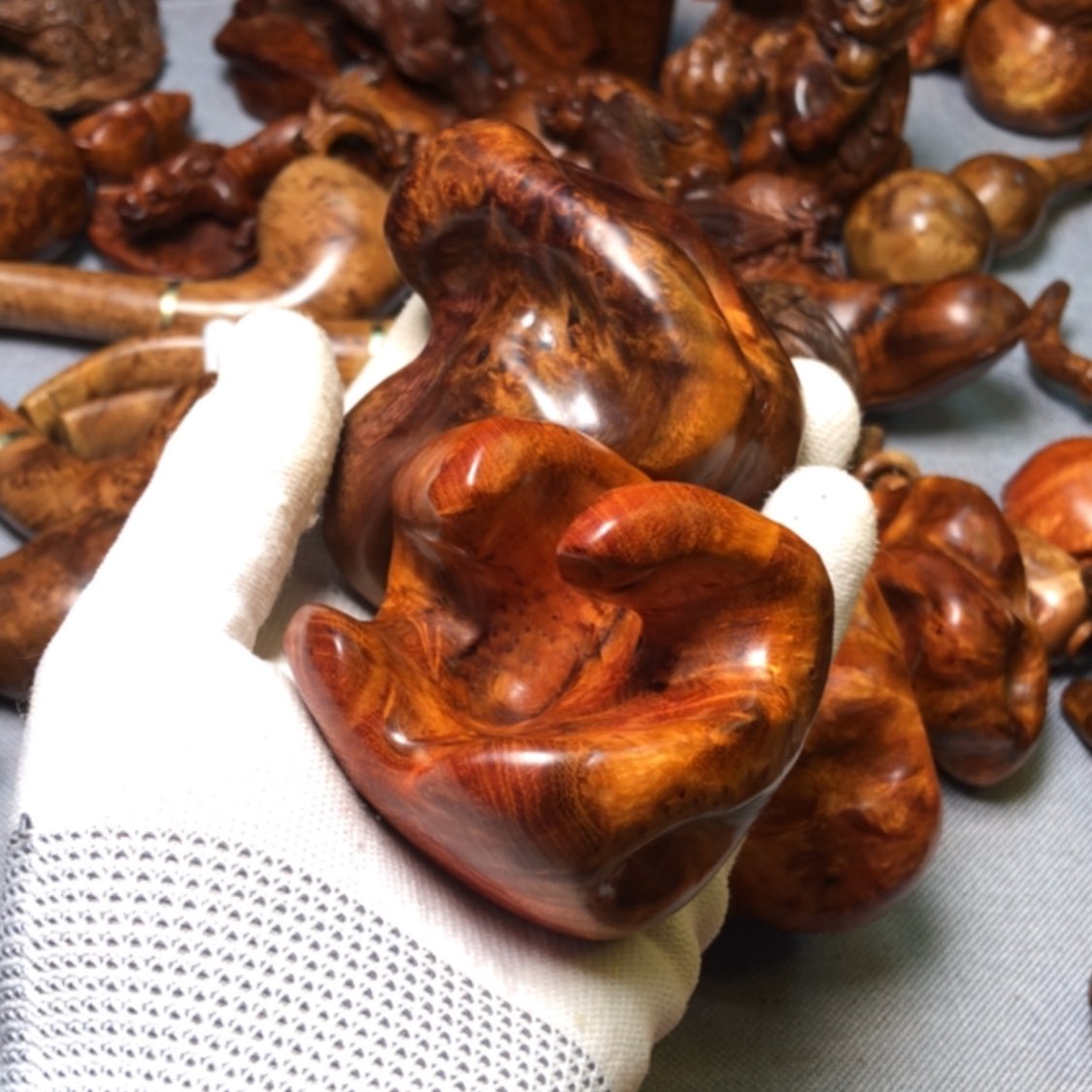 【闪购商品】木深*麻梨疙瘩火琉璃手把件