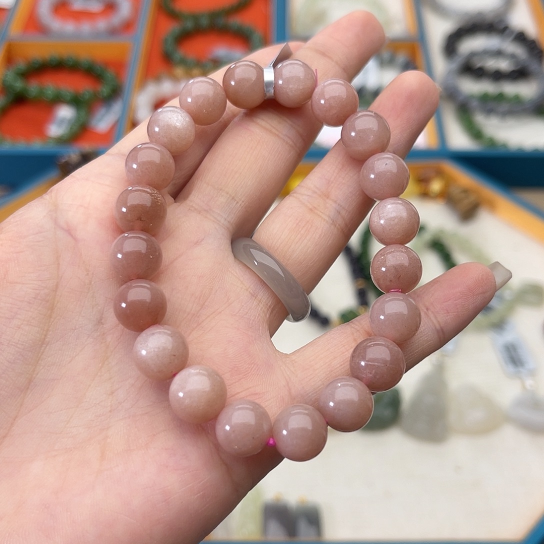 手链水晶未镶嵌w9橙月光10mm