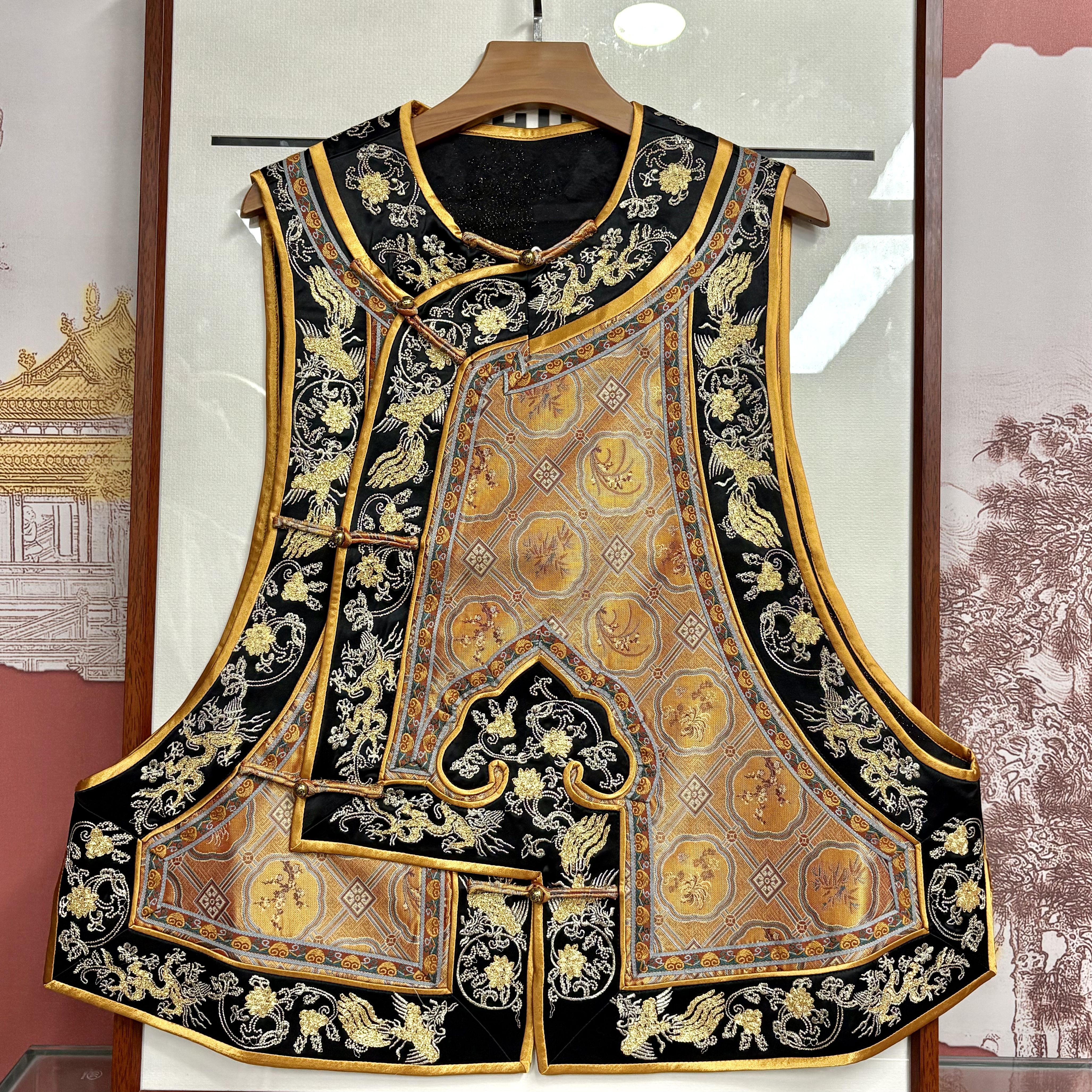 锦姝出品6479新款蜀锦百搭中式国风马甲坎肩重工盘金绣