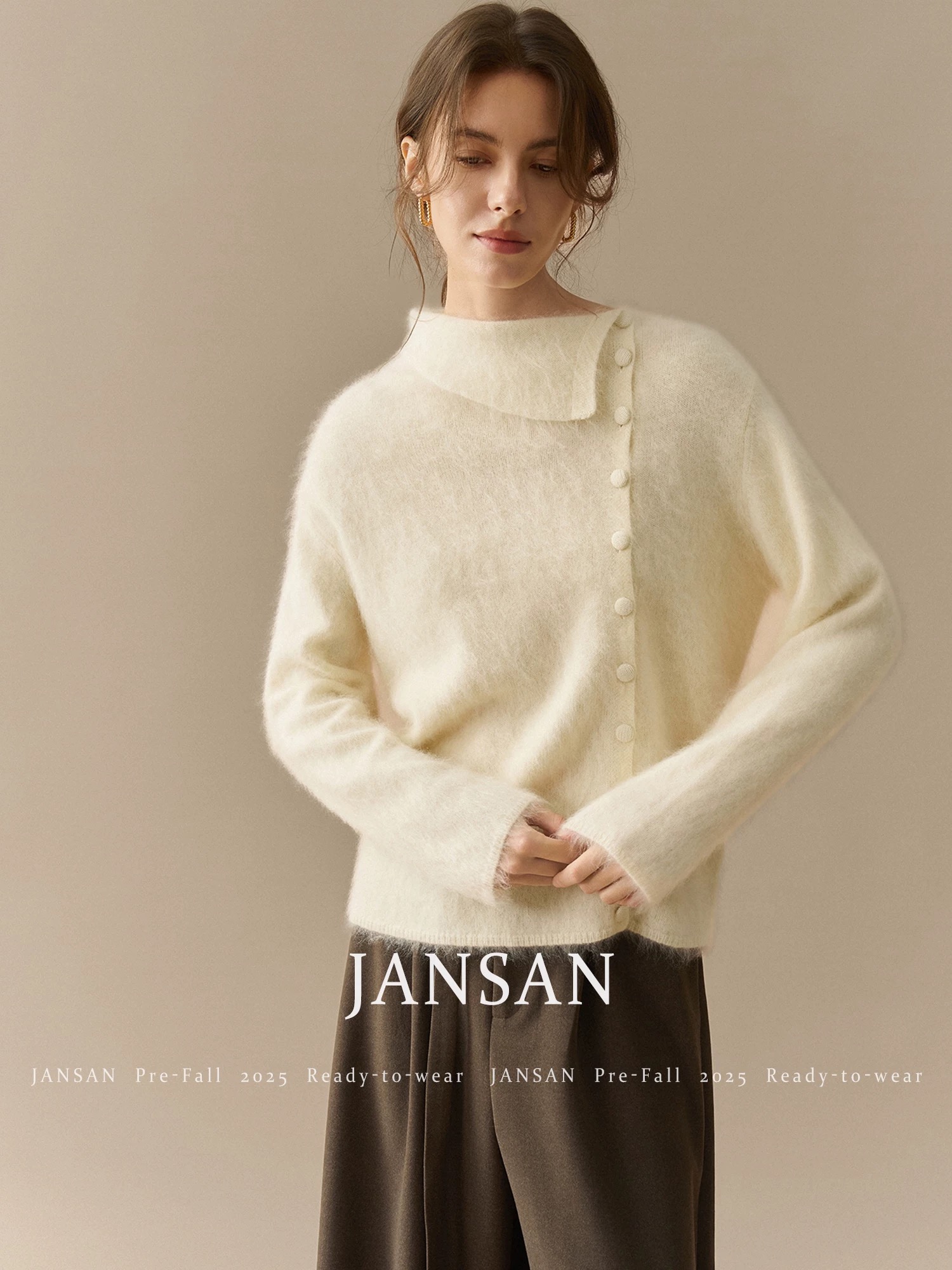 女保暖加厚毛衣加厚翻领翻领秋冬内搭韩版羊毛拉毛毛衣宽松套装