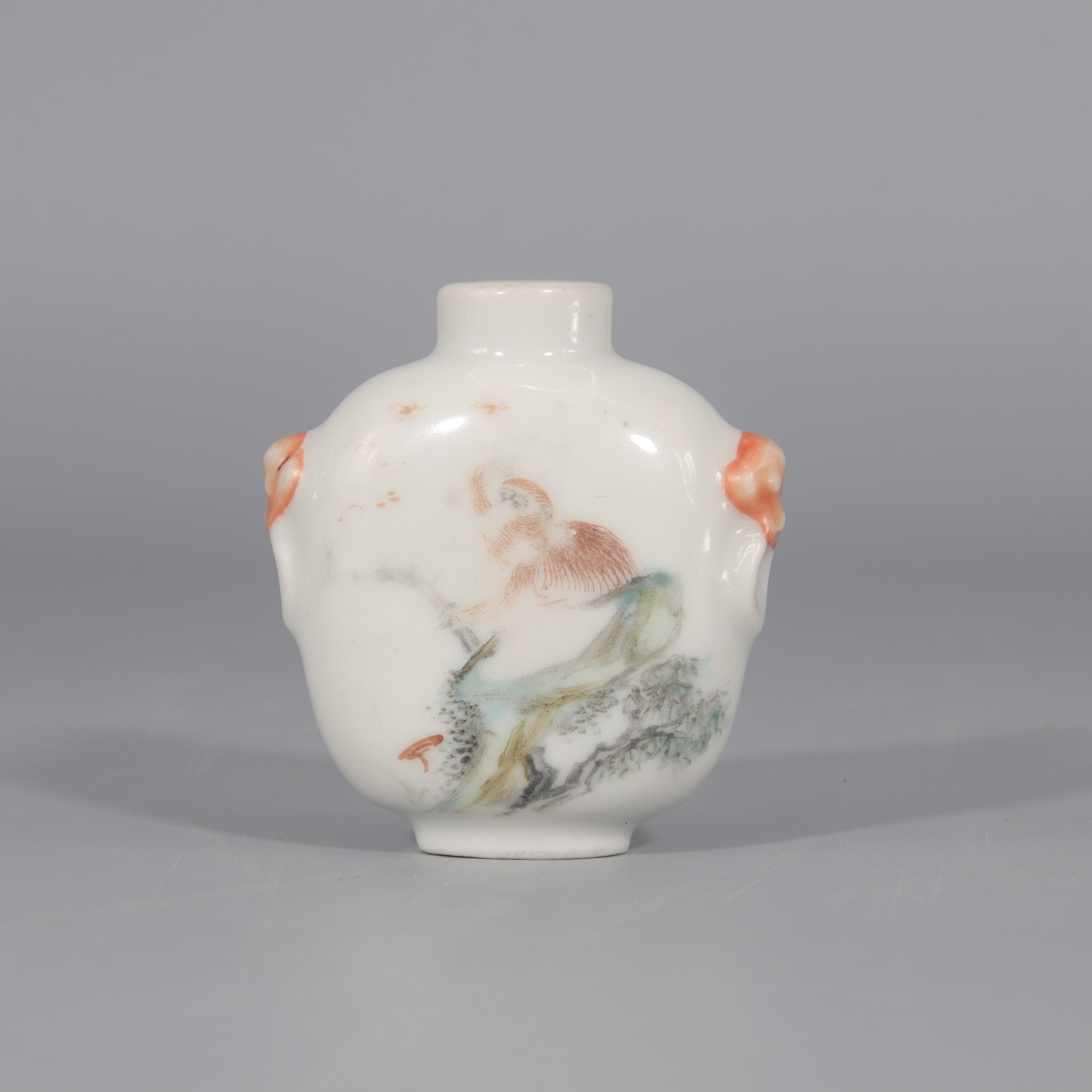 浅绛彩福寿纹鼻烟壶     H412-314